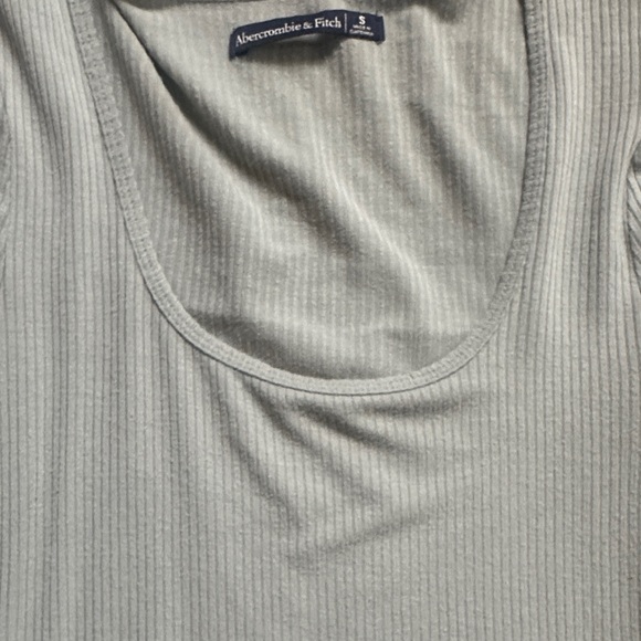 Abercrombie & Fitch Ribbed Long Sleeve Top in Sage Green - Picture 4 of 4